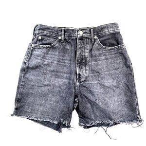 EVERLANE Women's Size 29 Denim Shorts Black Rigid Way High Short Organic Cotton
